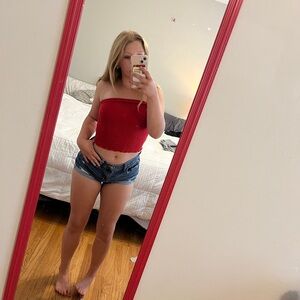 Red tube top
